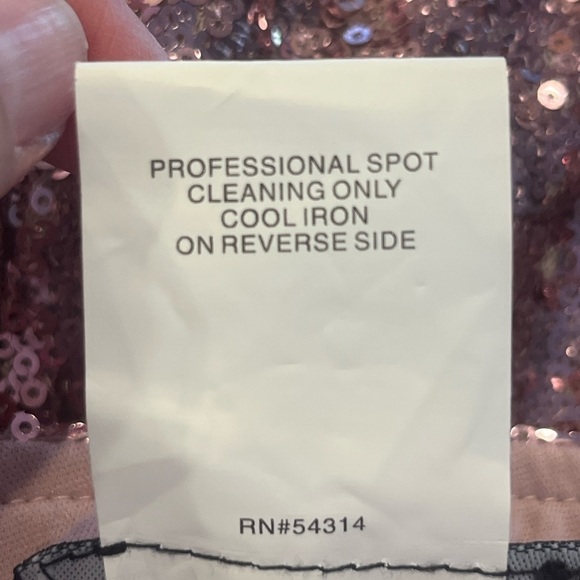 B DARLIN Vintage Pink Off the Shoulder Sequin Body Con Dress - Picture 6 of 7